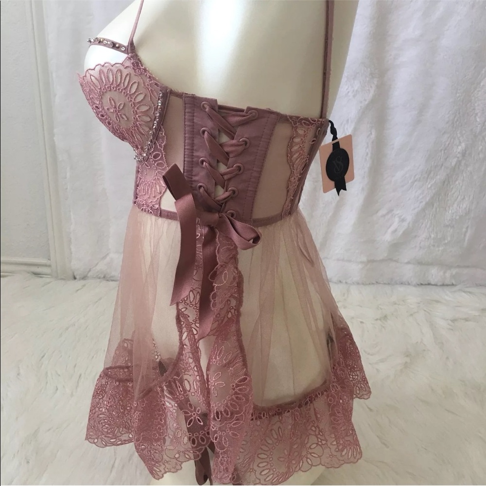 NWT Victoria’s Secret Designer Rose Jewel Babydoll
